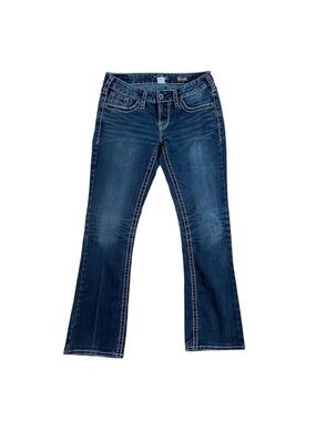 Silver jeans Aiko bootcut jeans contrasting stitches lightly distressed denim 28